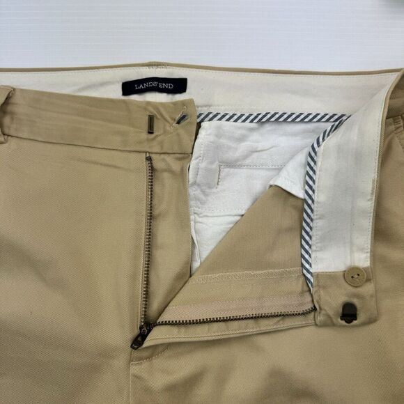Lands End Womens 16 Pants Mid Rise Straight Leg Chino Crop Pants Tan Khaki - Picture 6 of 11